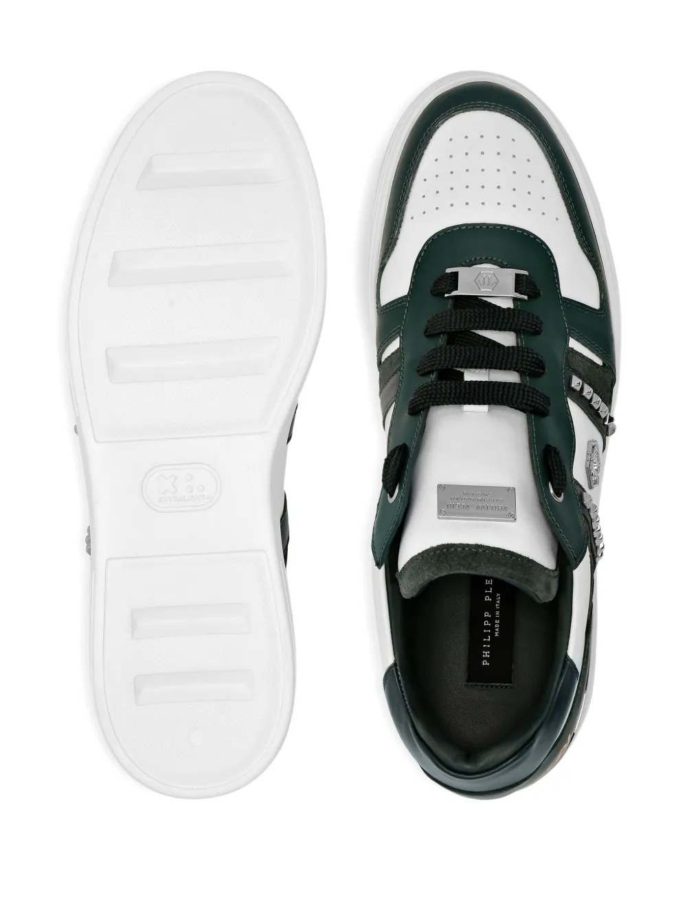 Philipp Plein logo-embellished panelled sneakers Green