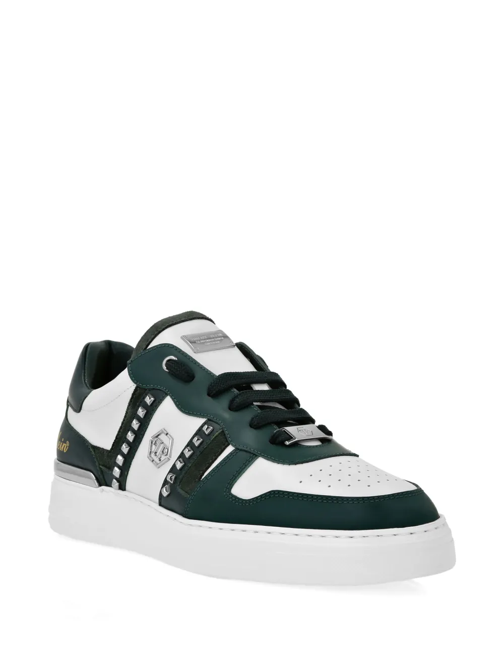 Philipp Plein logo-embellished panelled sneakers Green