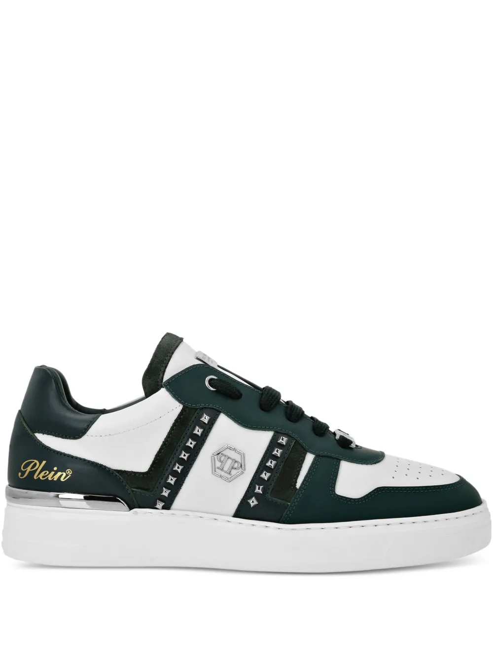 Philipp Plein logo-embellished panelled sneakers Green