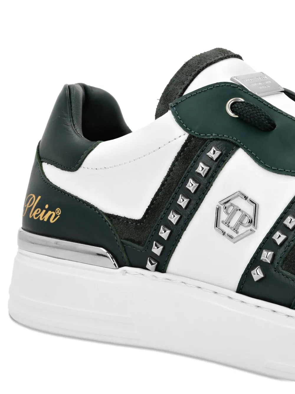 Philipp Plein logo-embellished panelled sneakers Green