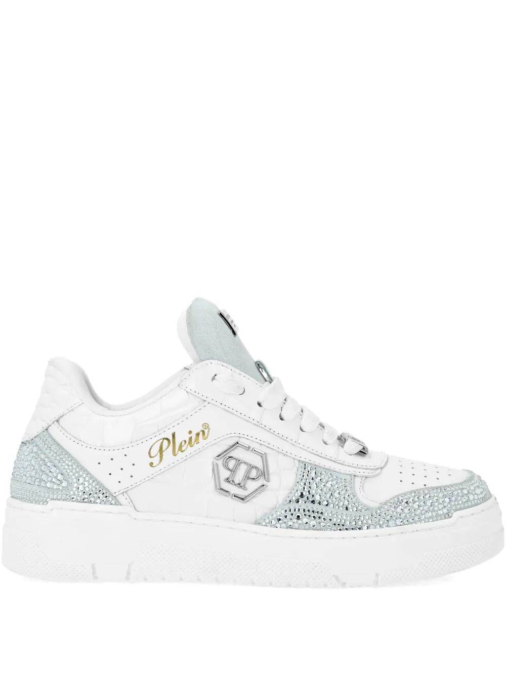 Philipp Plein sparkling panelled sneakers Blue