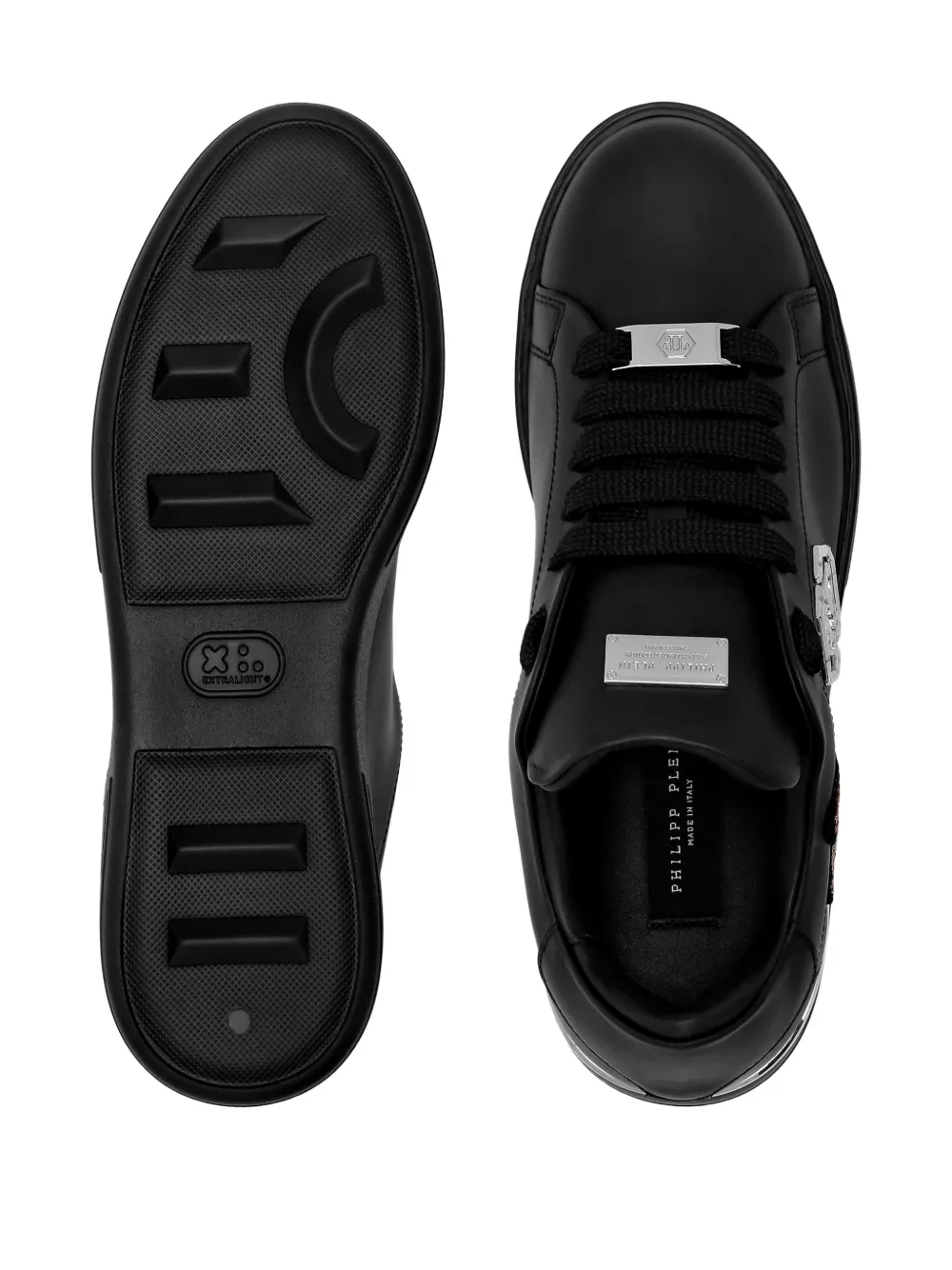 Philipp Plein embroidered-bear motif sneakers Black