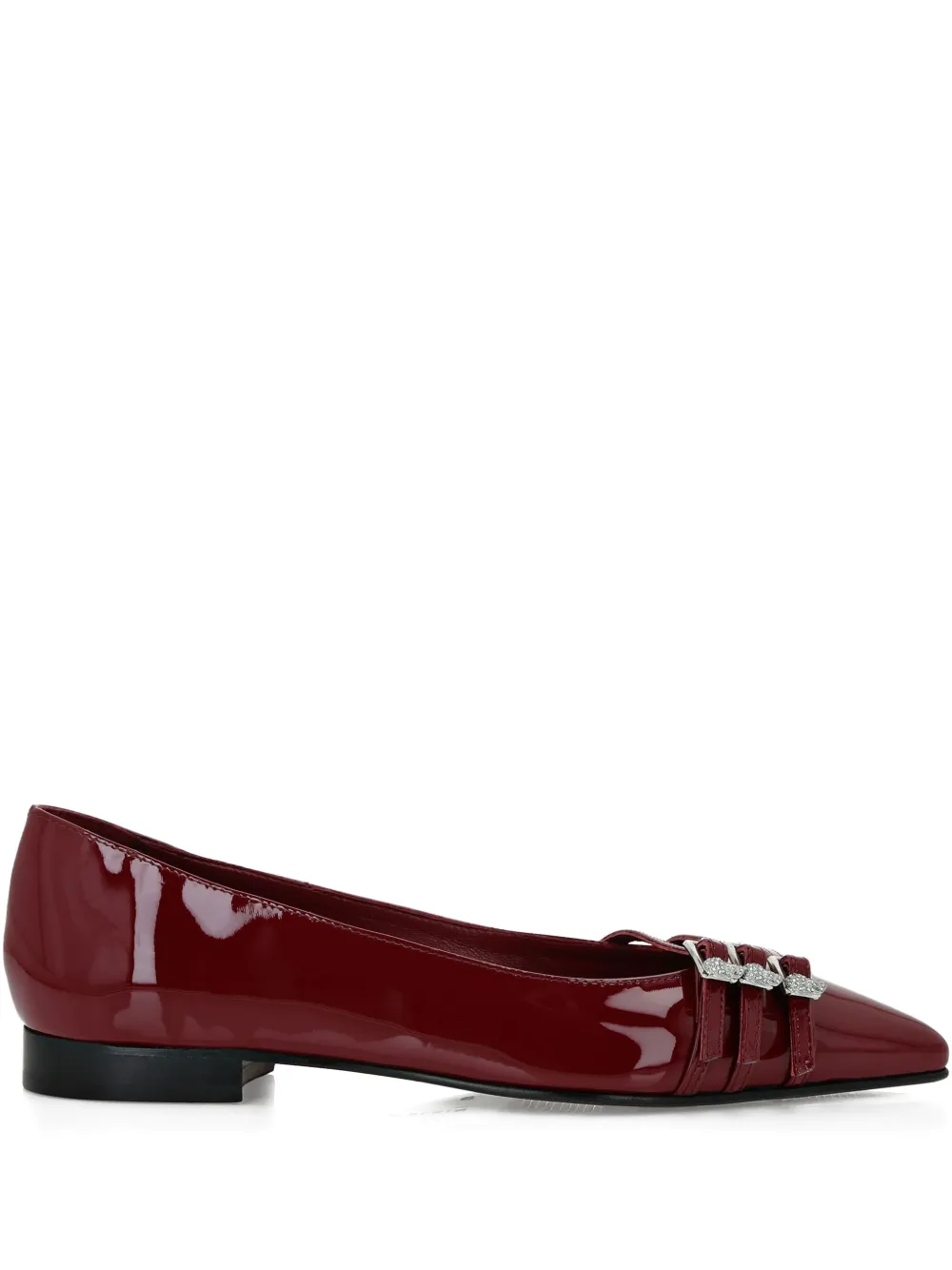 Philipp Plein Skull-embellished ballet flats Red