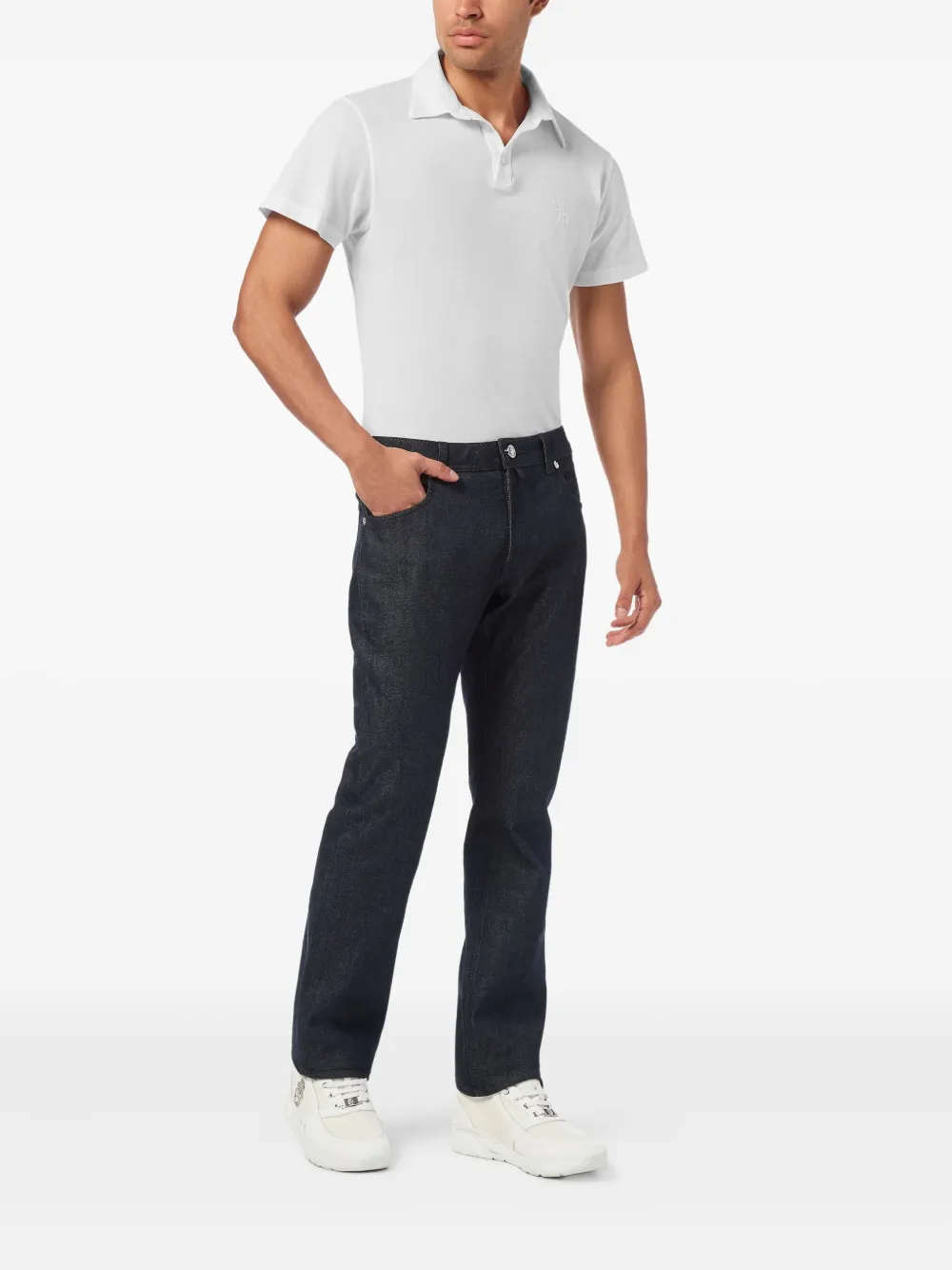 Billionaire Five-pocket Logo Jeans In Blue