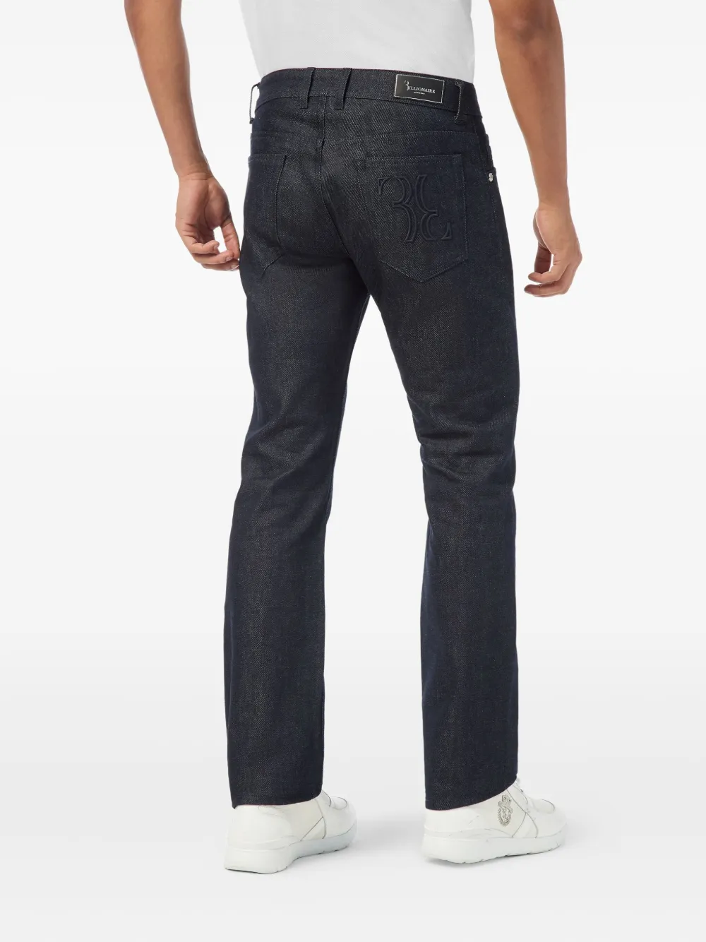 Billionaire Five-pocket Logo Jeans In Blue