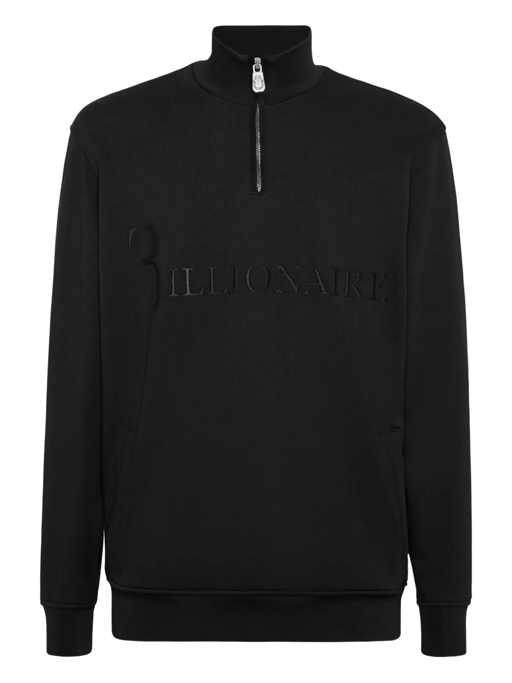 Billionaire embroidered-logo half-zip sweatshirt | Black | Image 1