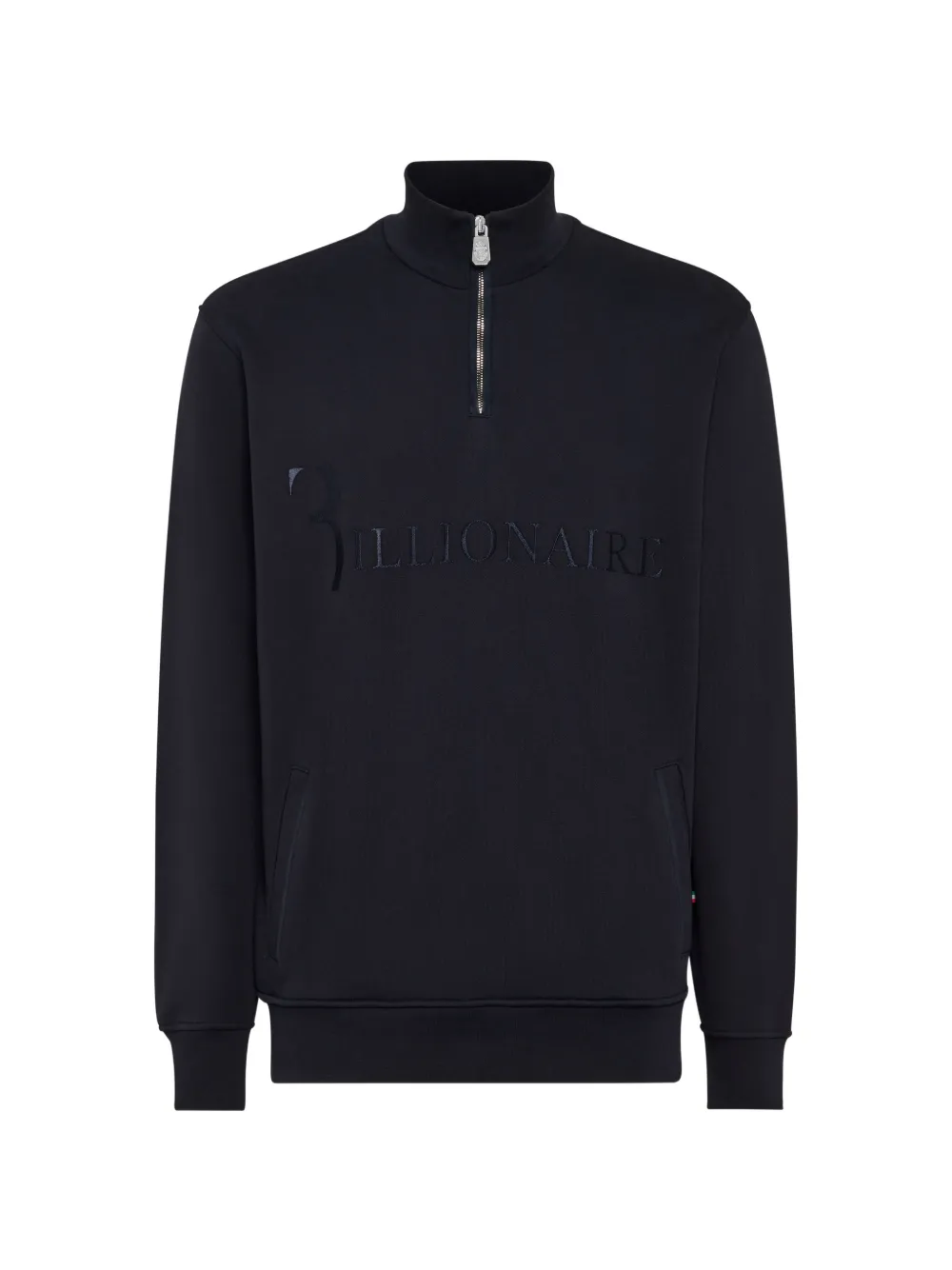 Billionaire logo-embroidered half-zip sweater