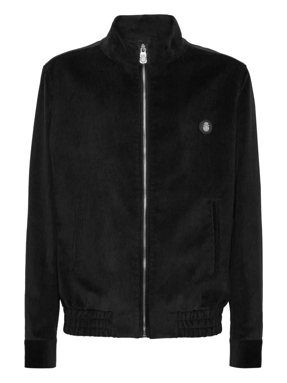 Billionaire corduroy zip-up bomber jacket | Black | Image 1