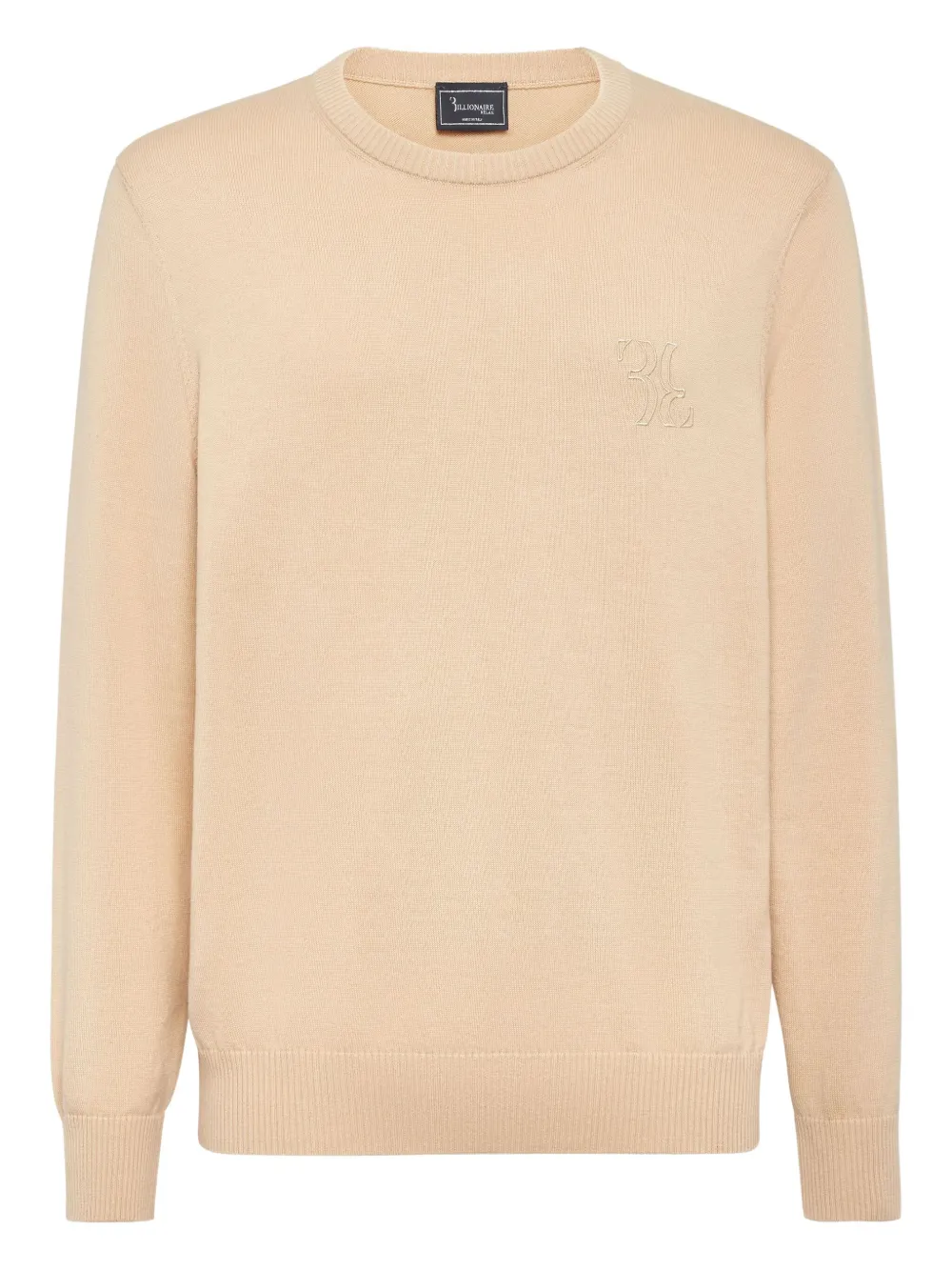 Billionaire embroidered-logo cotton cashmere pullover | Neutrals | Image 1