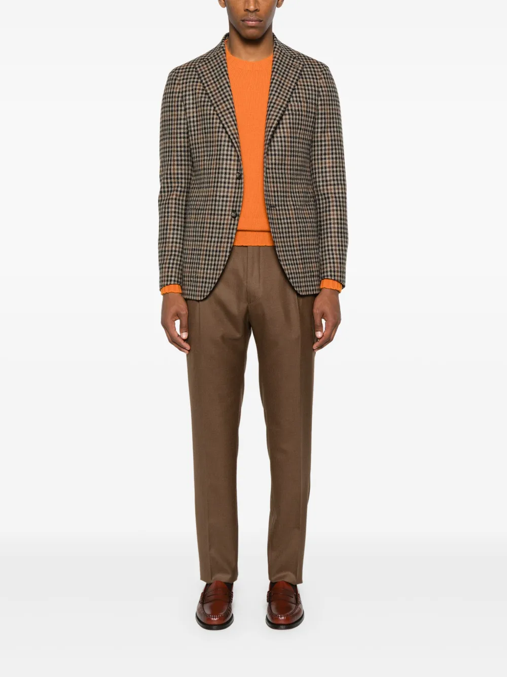 Tagliatore Blazer met enkele rij knopen Bruin