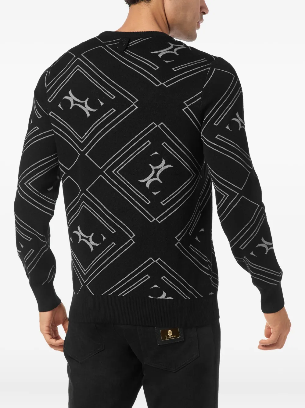  Billionaire Jersey Con Motivo Geométrico - Negro 