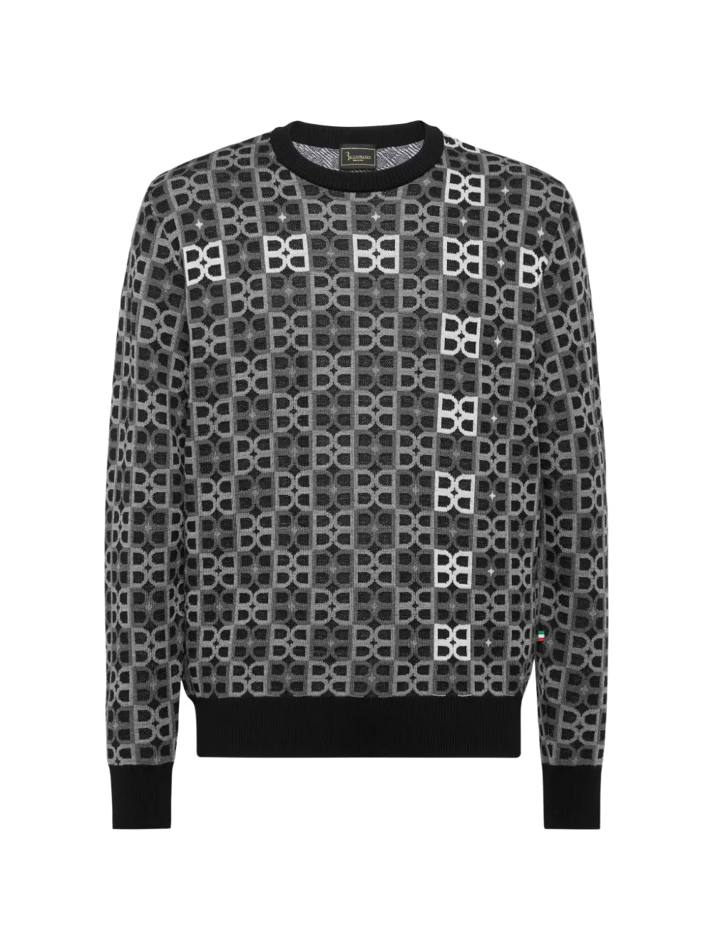 Billionaire jacquard-monogram sweater - Nero