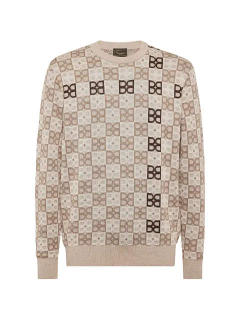 Billionaire monogram-jacquard jumper