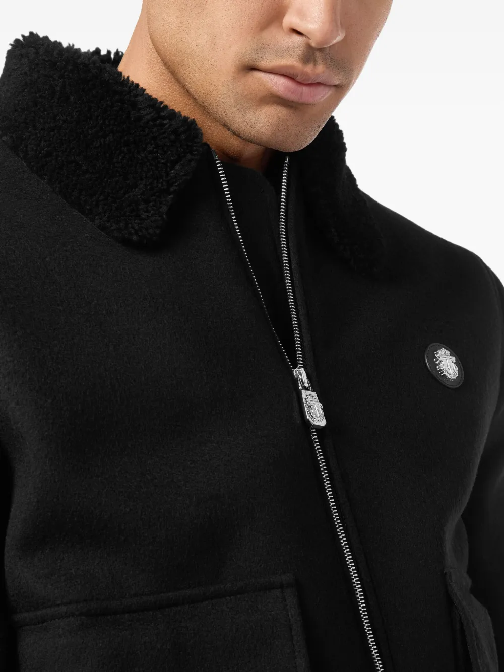 Billionaire Wollen bomberjack Zwart