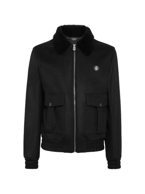 Billionaire shearling wool bomber jacket