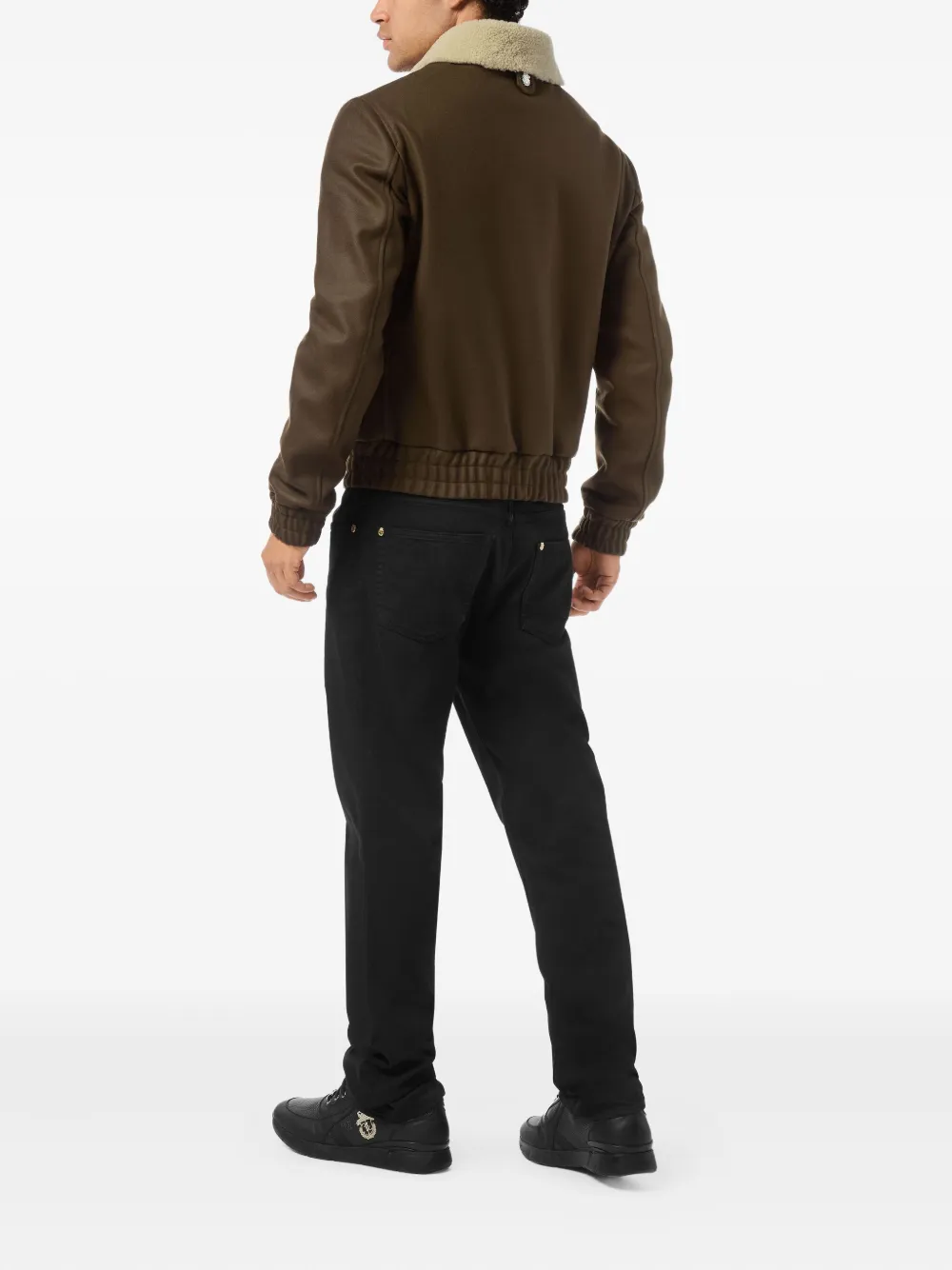 Billionaire Shearling-collared Wool Jacket In Brown