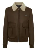 Billionaire shearling-collared wool jacket - Brown