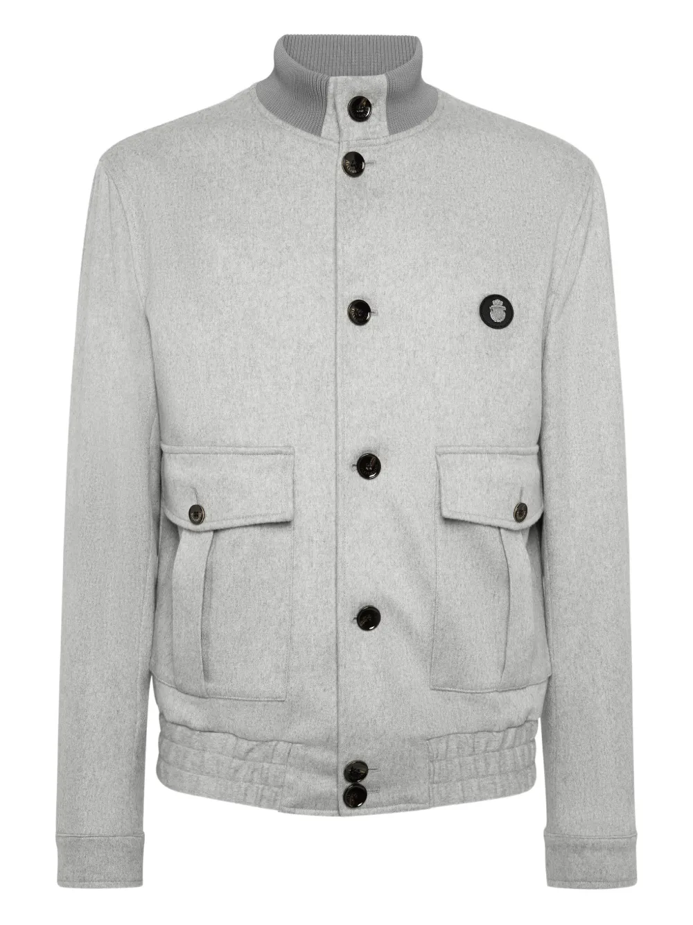 Billionaire Patch-pocket Buttoned Bomber Jacket In Gray