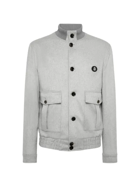 Billionaire flap-pocket buttoned bomber jacket