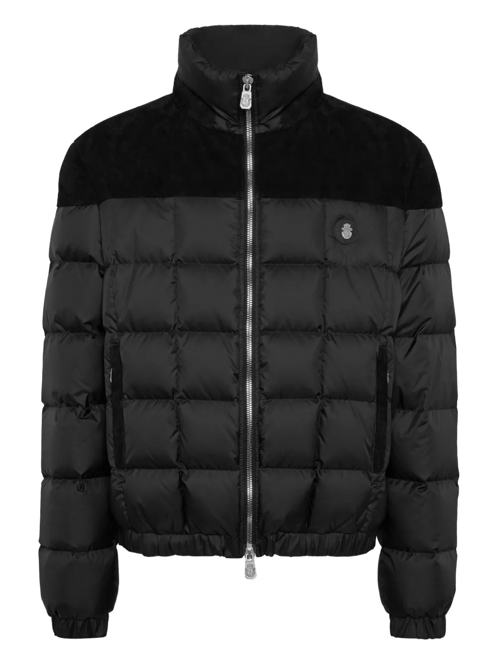 Billionaire Piumino trapuntato con inserti in pelle scamosciata - Nero