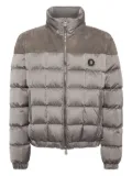 Billionaire quilted suede-panel puffer jacket - Grey