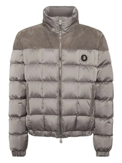 Billionaire quilted suede-panel puffer jacket