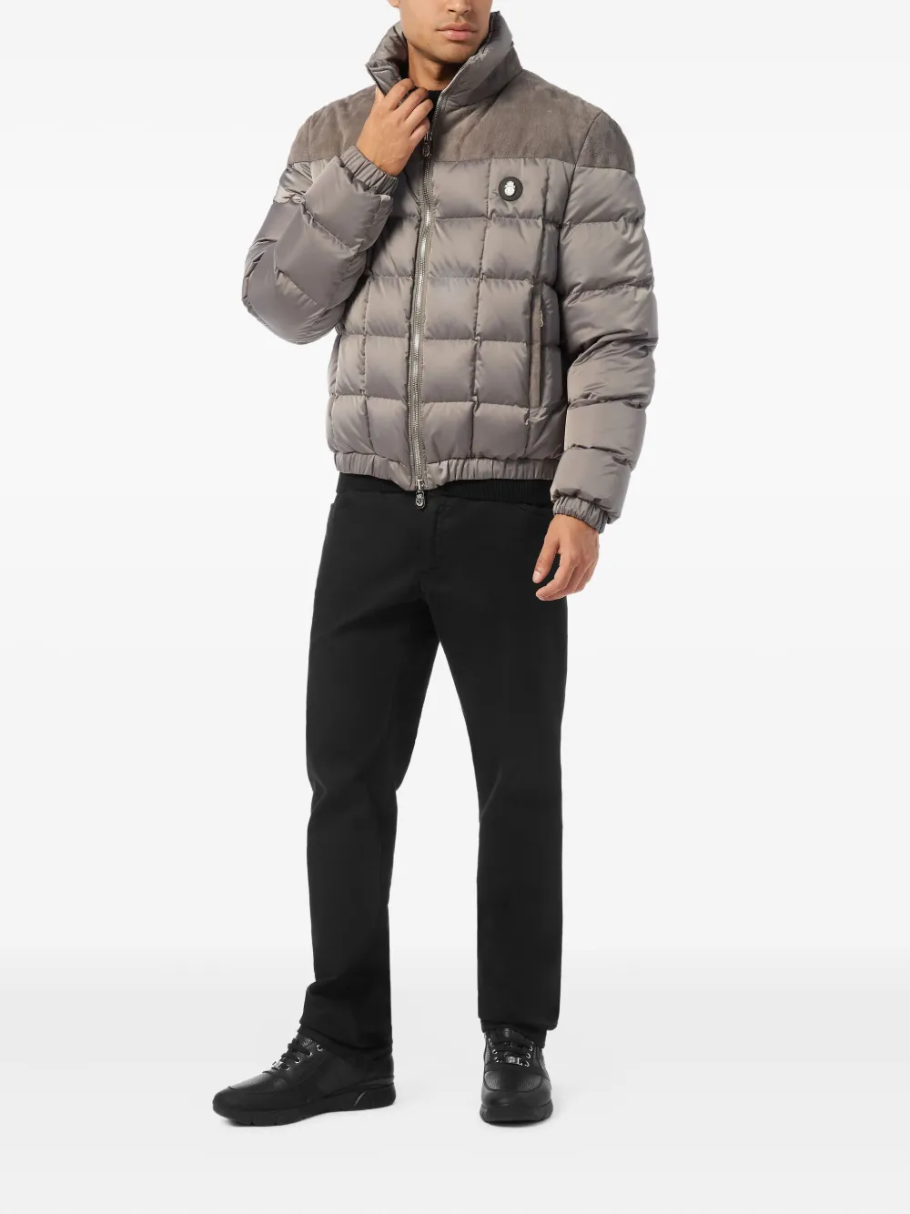 Billionaire Quilted Suede-panel Puffer Jacket In Multi