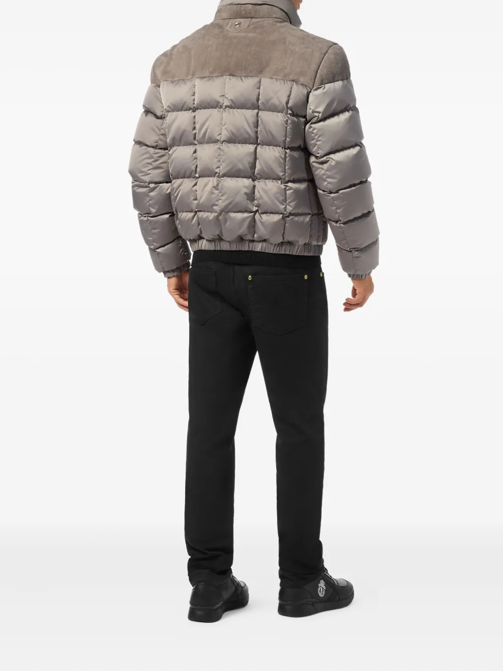 Billionaire Quilted Suede-panel Puffer Jacket In Multi