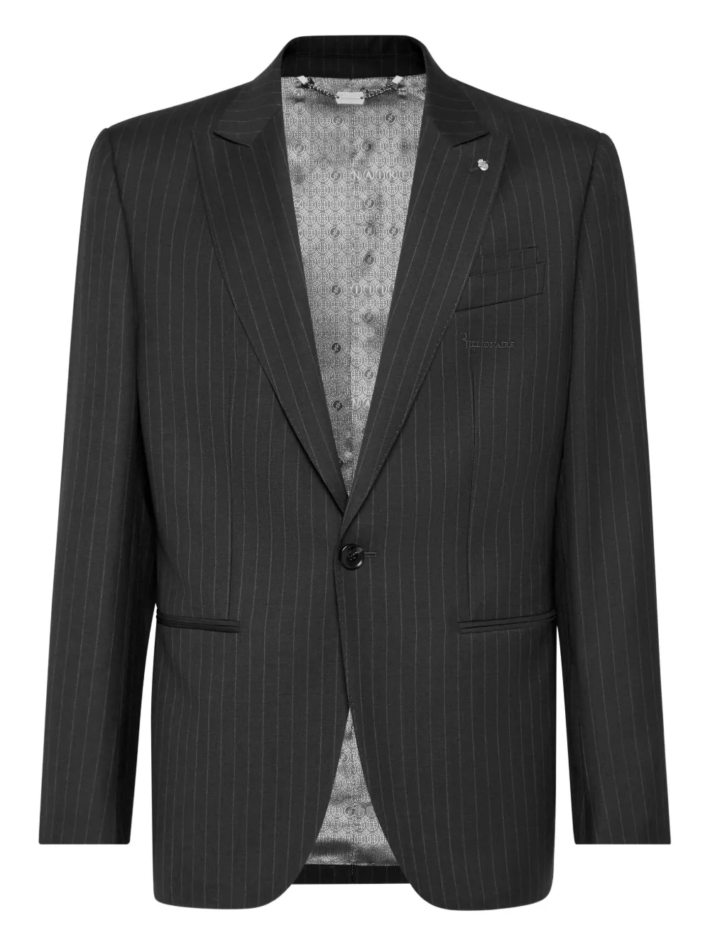 Billionaire Gessato pinstripe single-breasted blazer | Black | Image 1