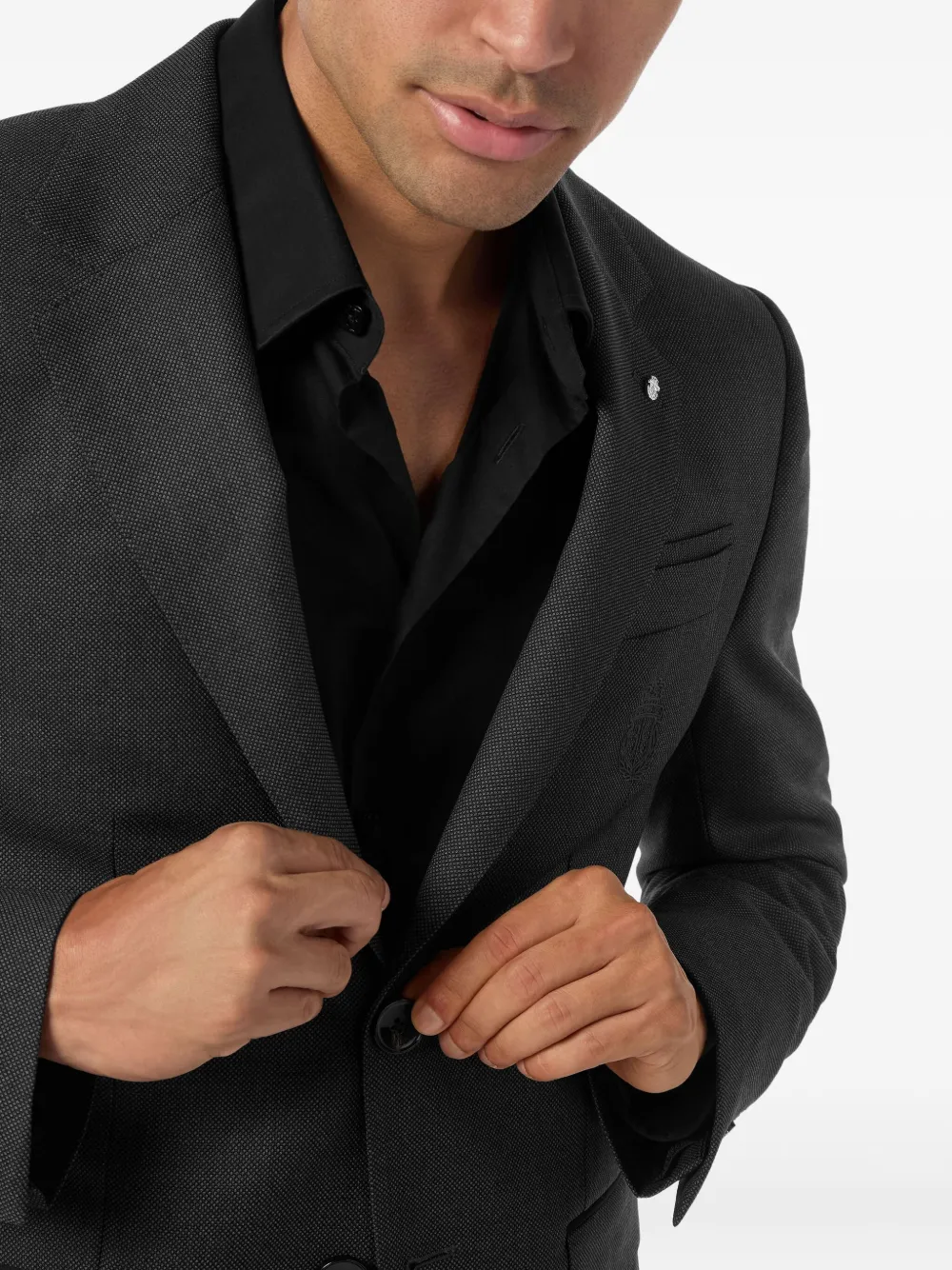 Billionaire Blazer met geborduurd detail en knopen Zwart