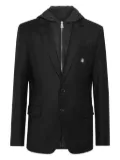 Billionaire hooded button-fastening blazer - Black