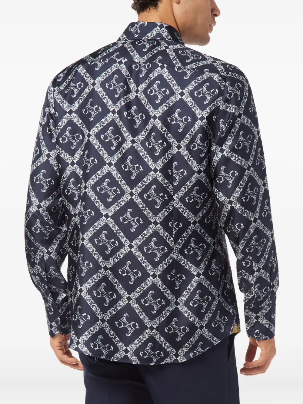  Billionaire Monogram Print Shirt - Blue 