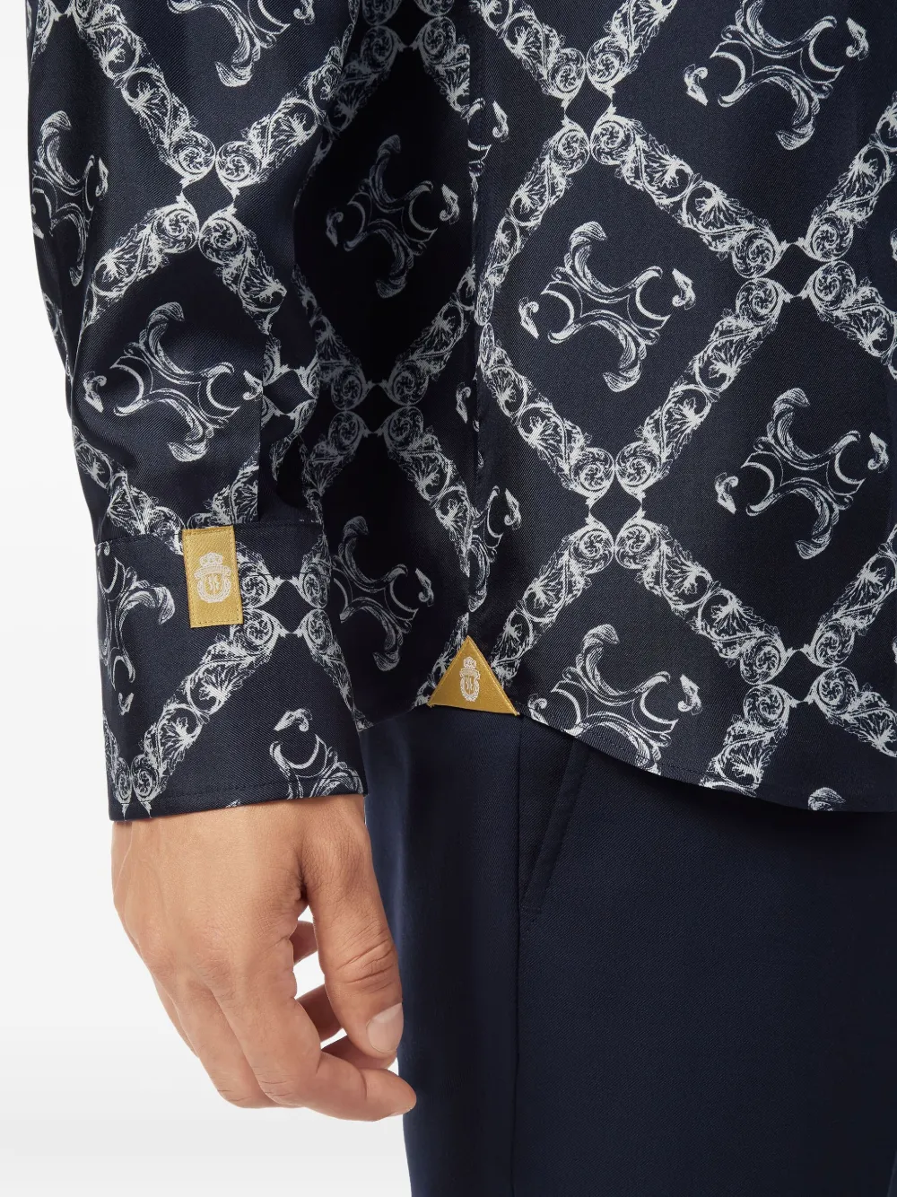 Billionaire Overhemd met monogramprint Blauw