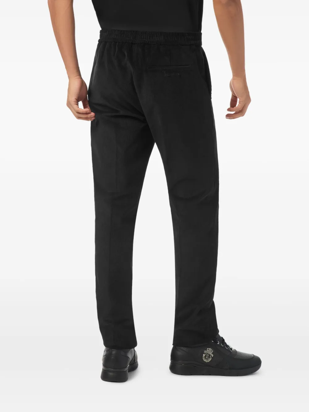 Billionaire Ribfluwelen broek met logopatch Zwart