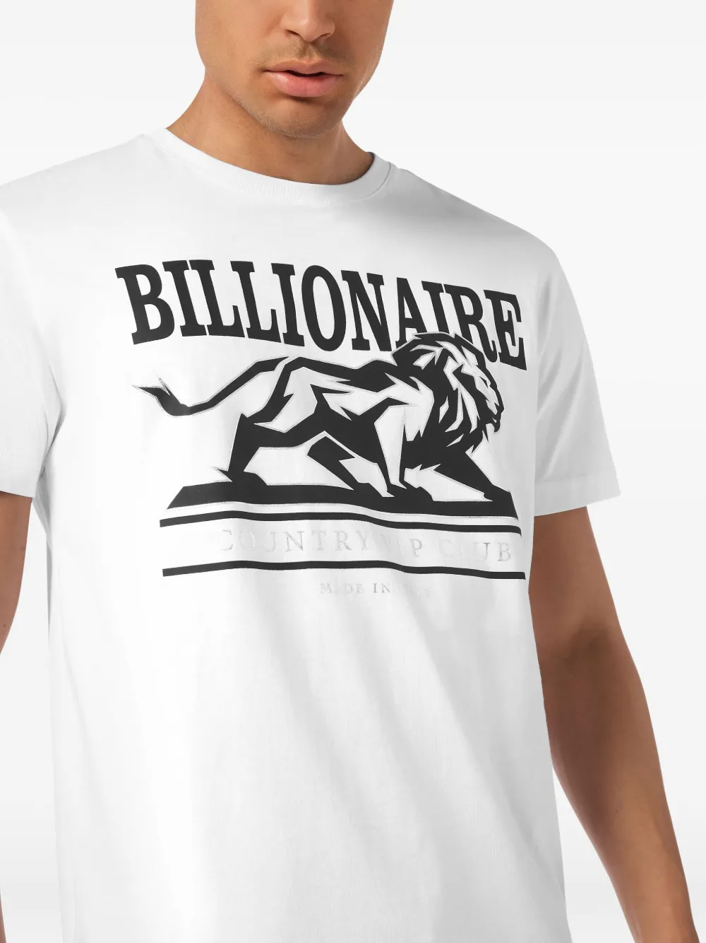Billionaire SS T-shirt met ronde hals en logoprint Wit