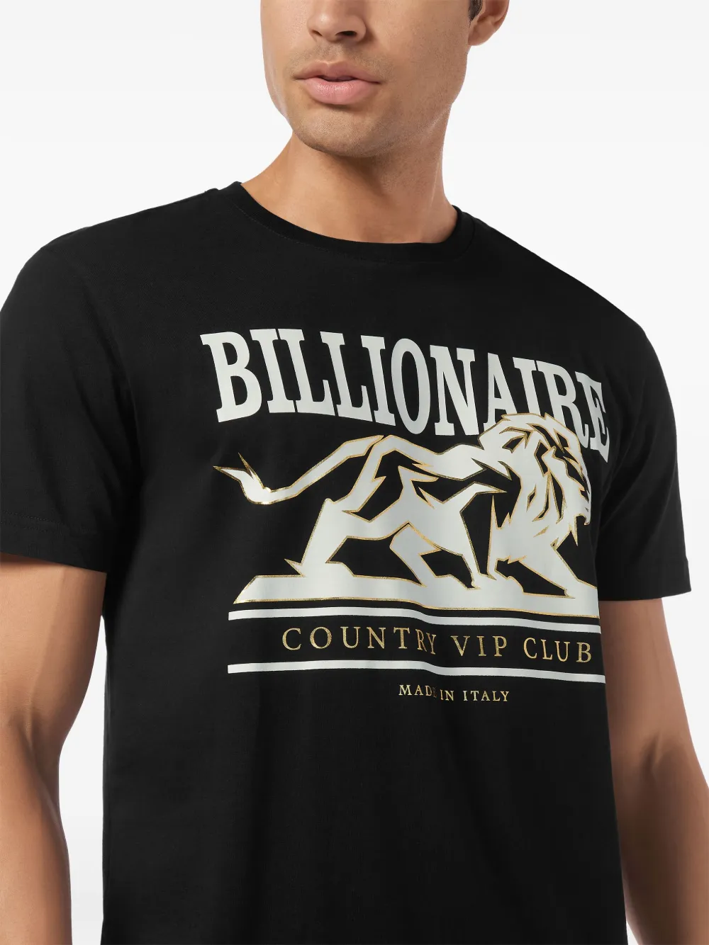 Billionaire T-shirt met logoprint Zwart