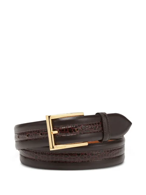 Billionaire ceinture en cuir à effet peau de crocodile