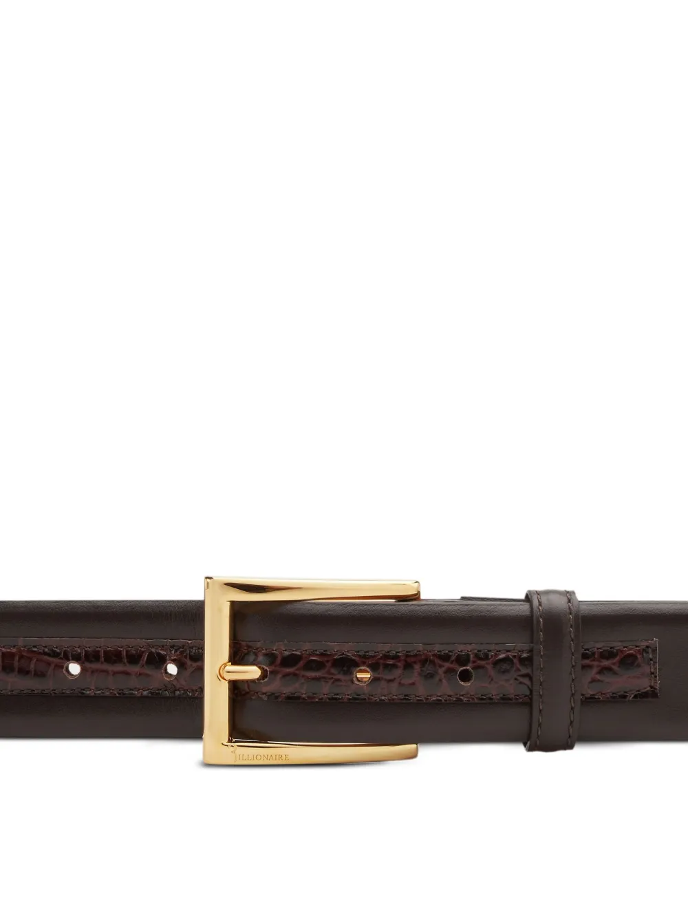 Billionaire Crocodile-embossed Leather Belt In Brown