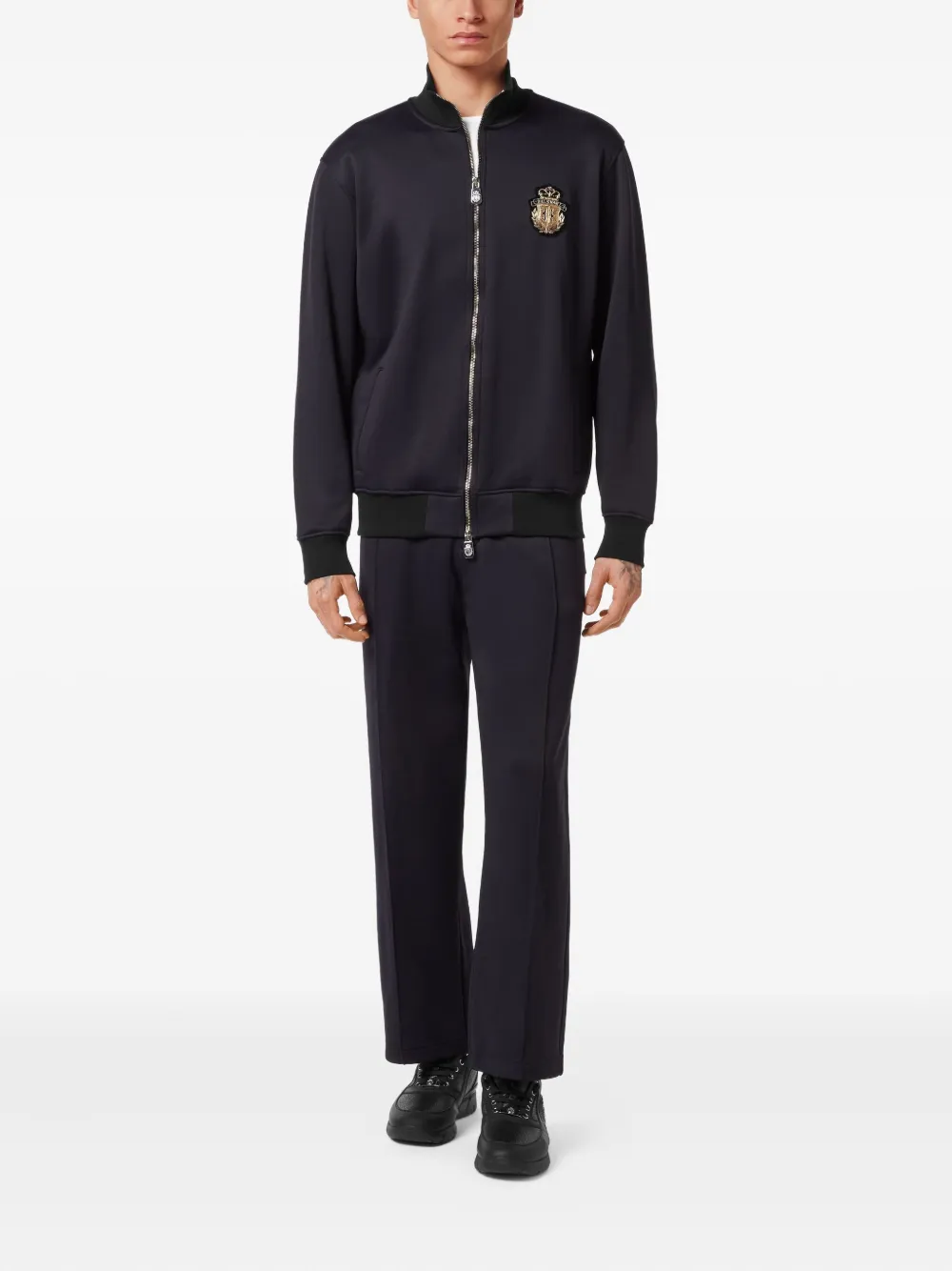 Billionaire Sweater met logopatch en rits - Zwart