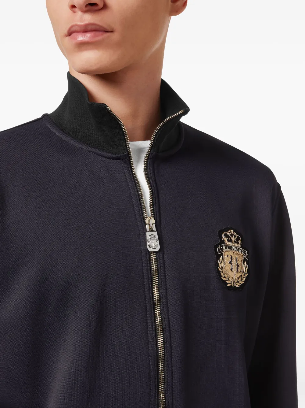 Billionaire Sweater met logopatch en rits Zwart