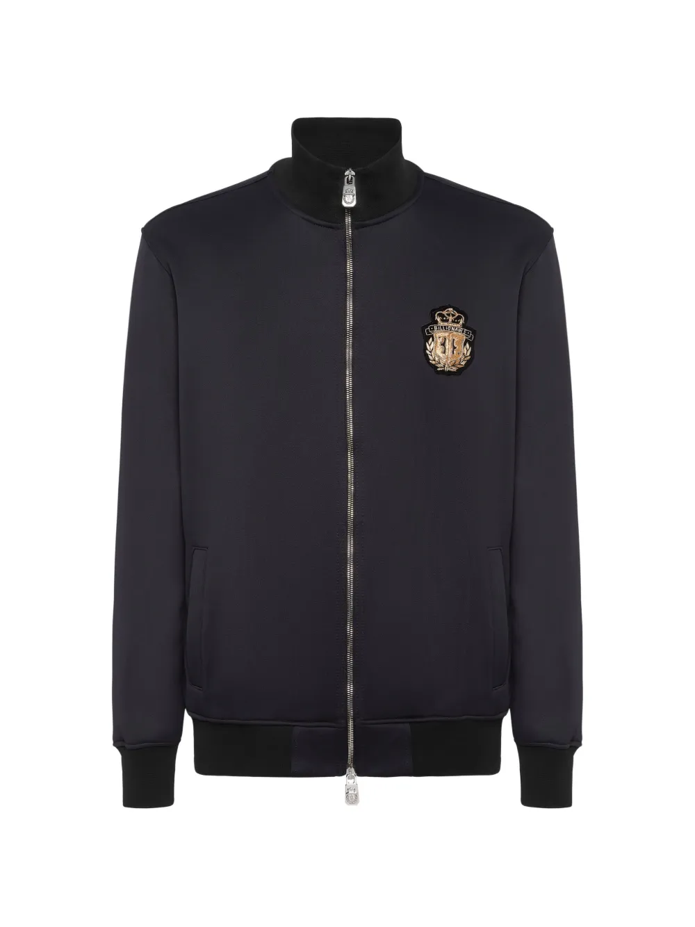 Billionaire logo-patch zip-up sweatshirt