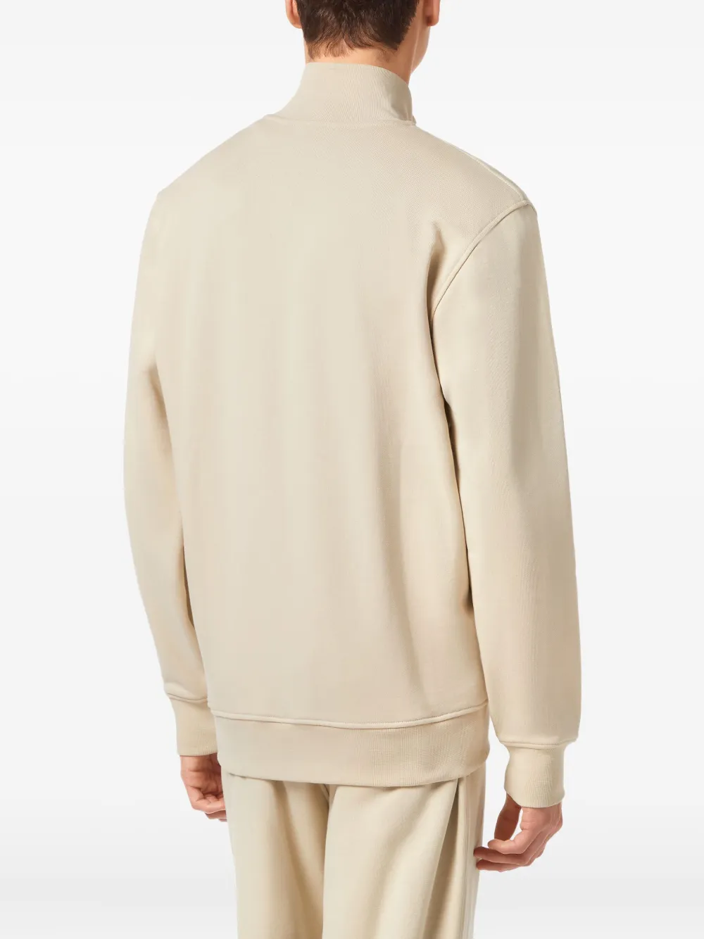 Billionaire zip-up logo sweatshirt Beige
