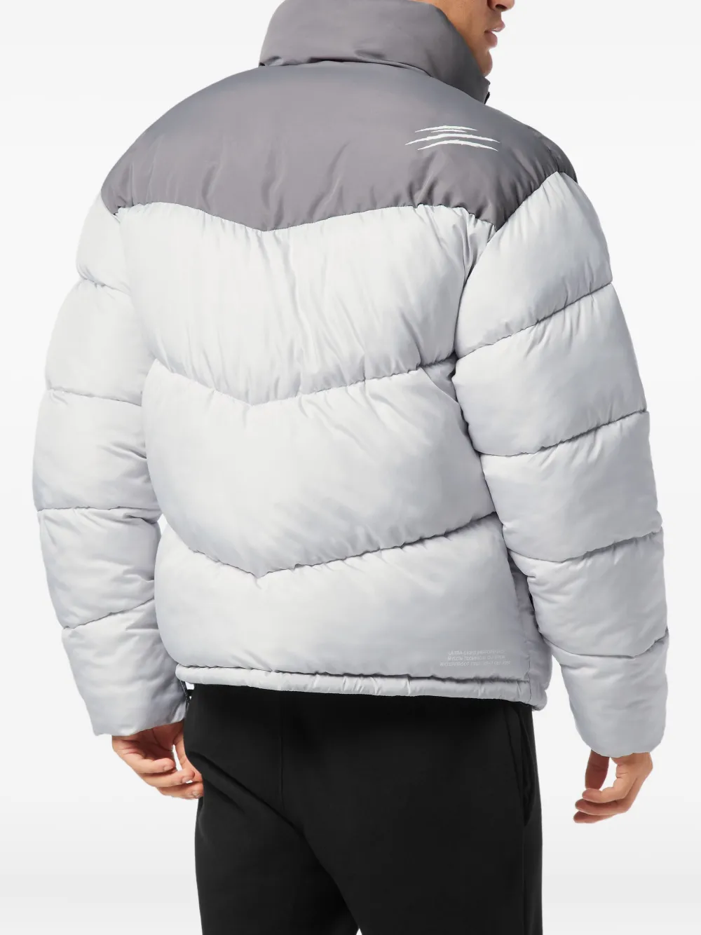 Plein Sport Gewatteerd donsjack met colourblocking Grijs