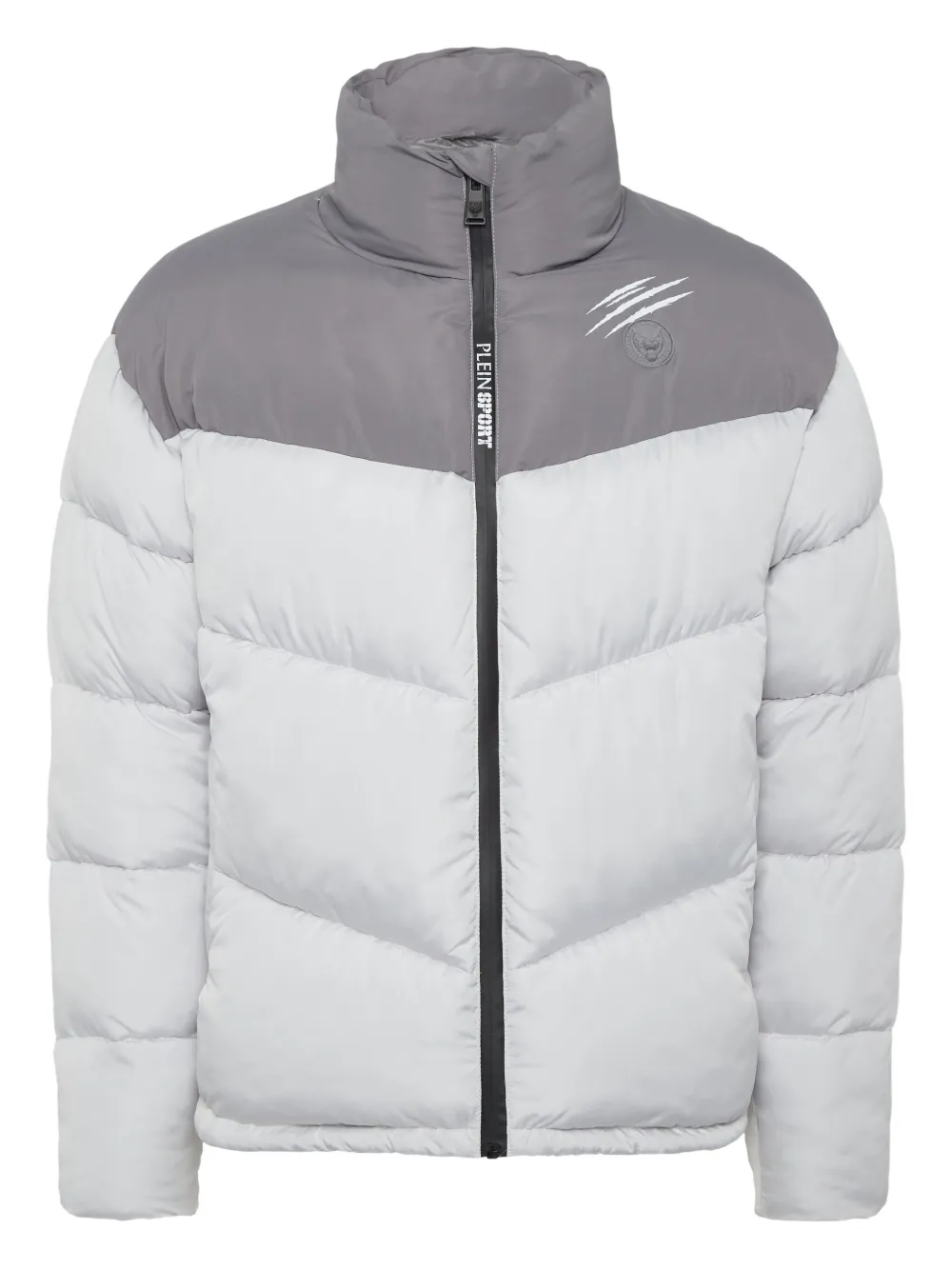 Plein Sport カラーブロック パデッドジャケット - グレー Plein Sport カラーブロック パデッドジャケット - グレー