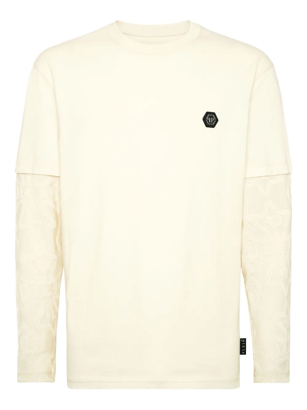 Philipp Plein Langarmshirt mit Jacquard-Wappen - Nude