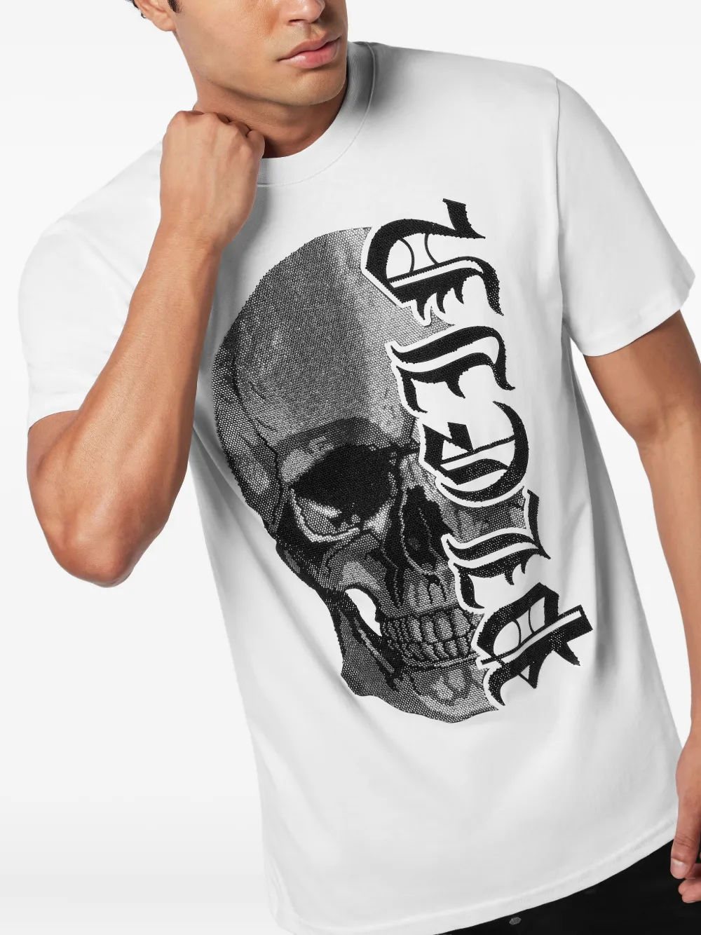 Philipp Plein Gothic Plein Stones T-shirt Wit