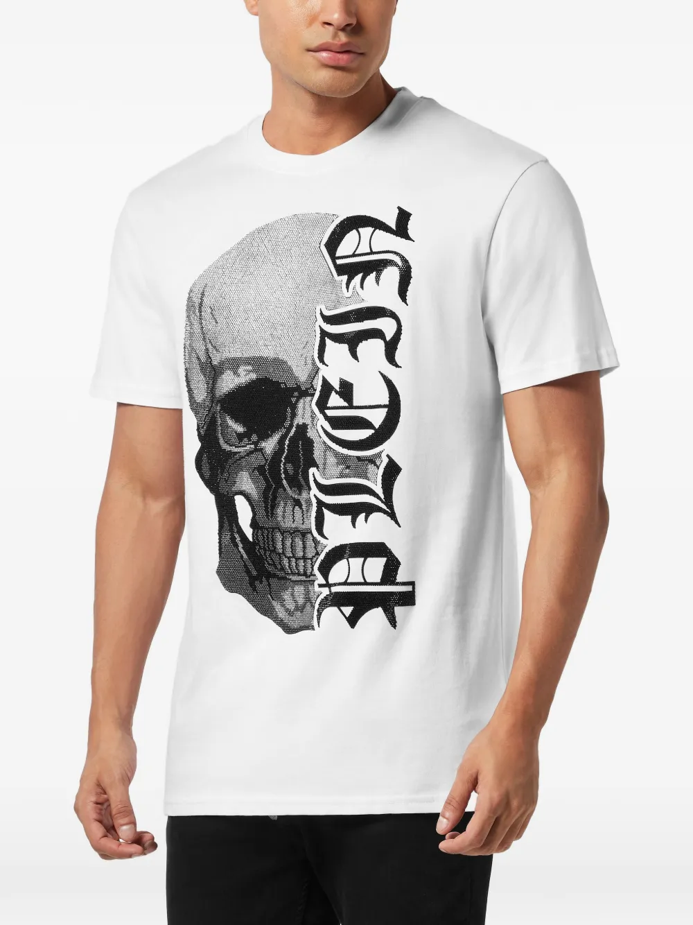 Philipp Plein Gothic Plein Stones T-shirt Wit