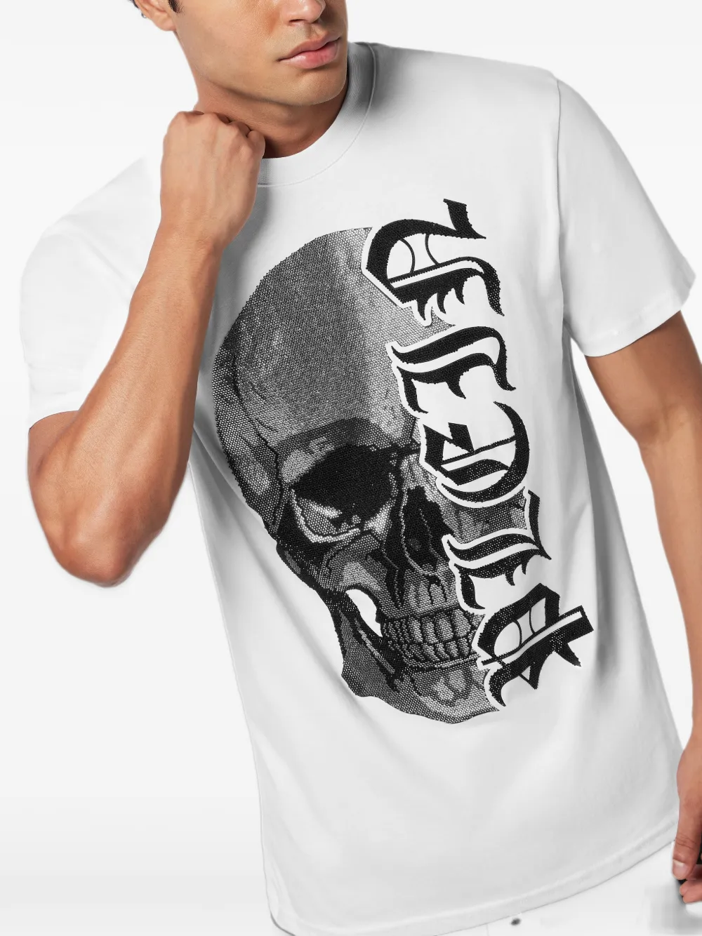 Philipp Plein Gothic Plein Stones T-shirt Wit