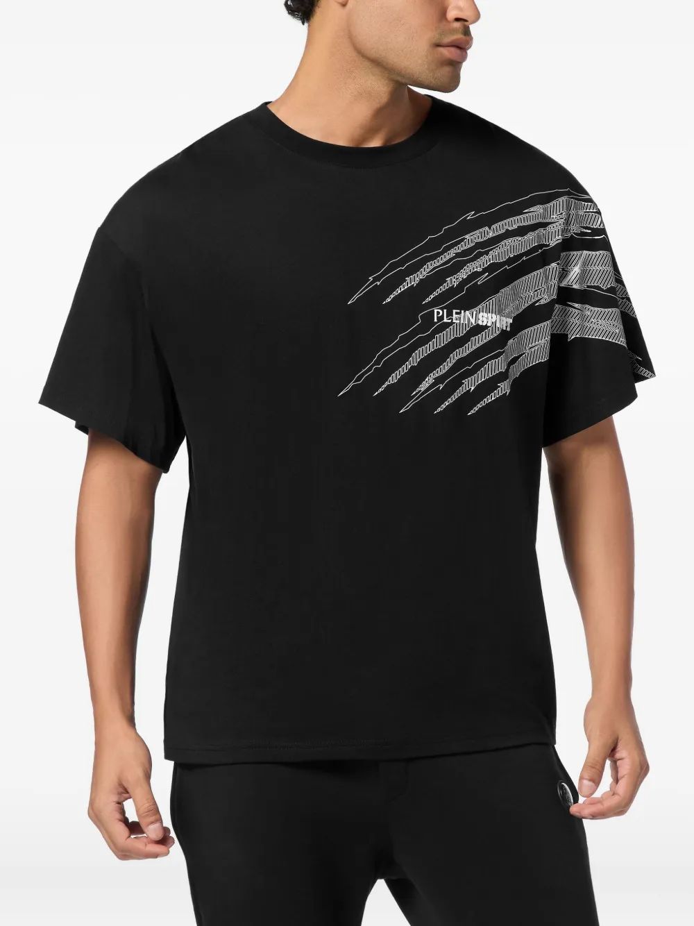 Plein Sport T-shirt met print - Zwart