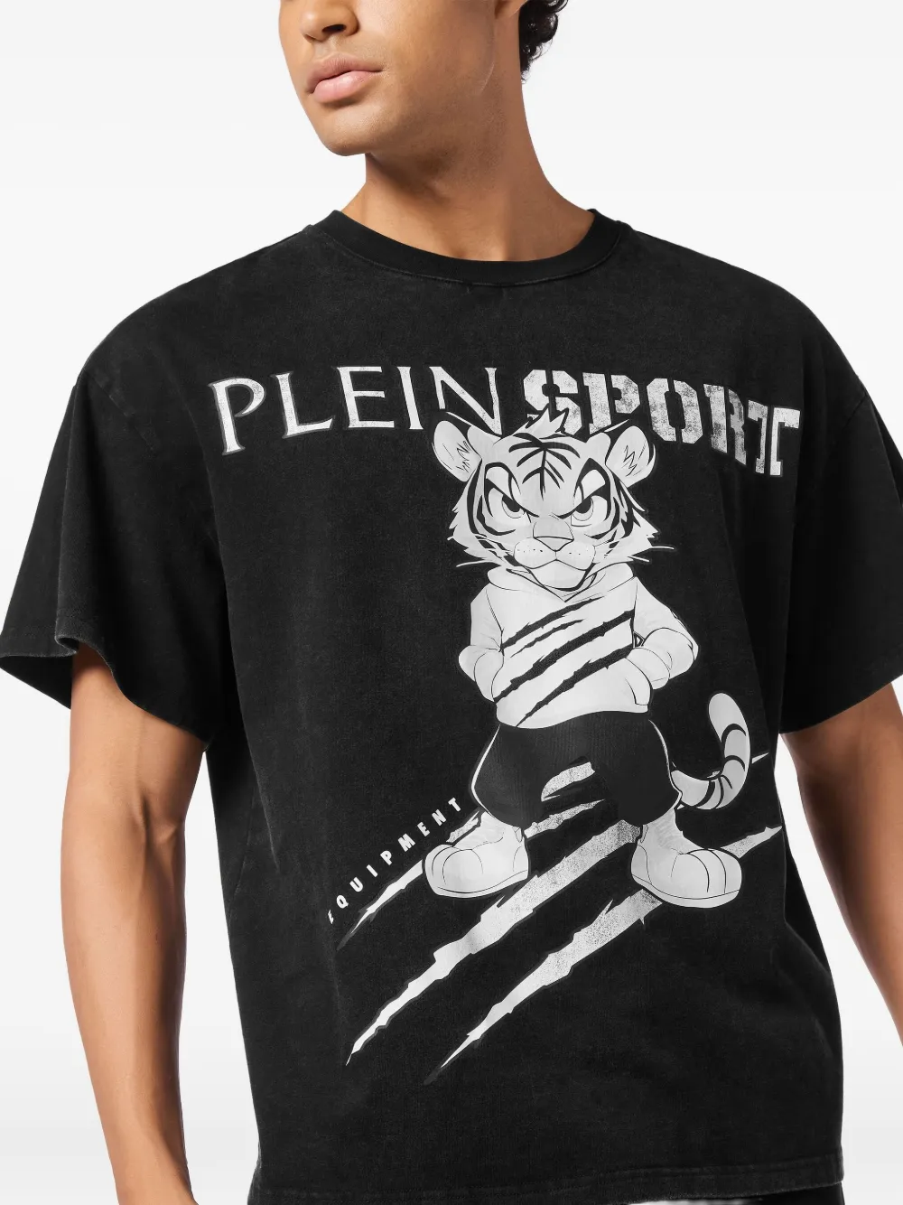 Plein Sport T-shirt met tijgerprint Zwart